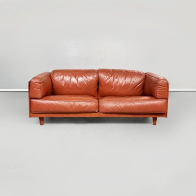 Modern Italian Brown Leather Sofa Twice by Cerri for Poltrona Frau, 1980s-GDD-1351670