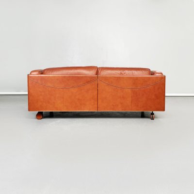 Modern Italian Brown Leather Sofa Twice by Cerri for Poltrona Frau, 1980s-GDD-1351670