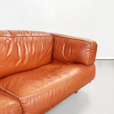 Modern Italian Brown Leather Sofa Twice by Cerri for Poltrona Frau, 1980s-GDD-1351670