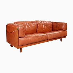 Modern Italian Brown Leather Sofa Twice by Cerri for Poltrona Frau, 1980s-GDD-1351670