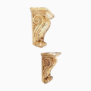 Modern Italian Brown Plaster Capitals, 1990s, Set of 2-GDD-1361663