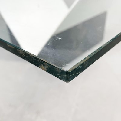 Modern Italian Glass and Black Marquinia Marble Coffee Table, 1980s-GDD-1354961