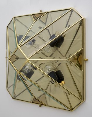 Modern Italian Half-Century Ceiling Lights in Brass and Frosted Glass, 1970s-FER-1121598