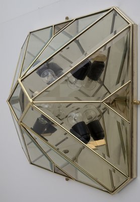 Modern Italian Half-Century Ceiling Lights in Brass and Frosted Glass, 1970s-FER-1121598