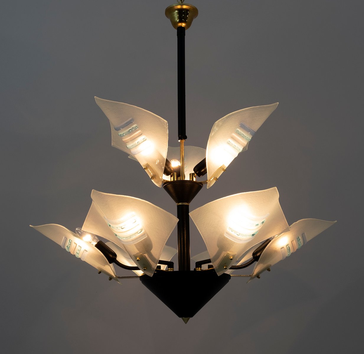 Modern Italian Murano Glass Chandelier in the Shape of Sails, 1989