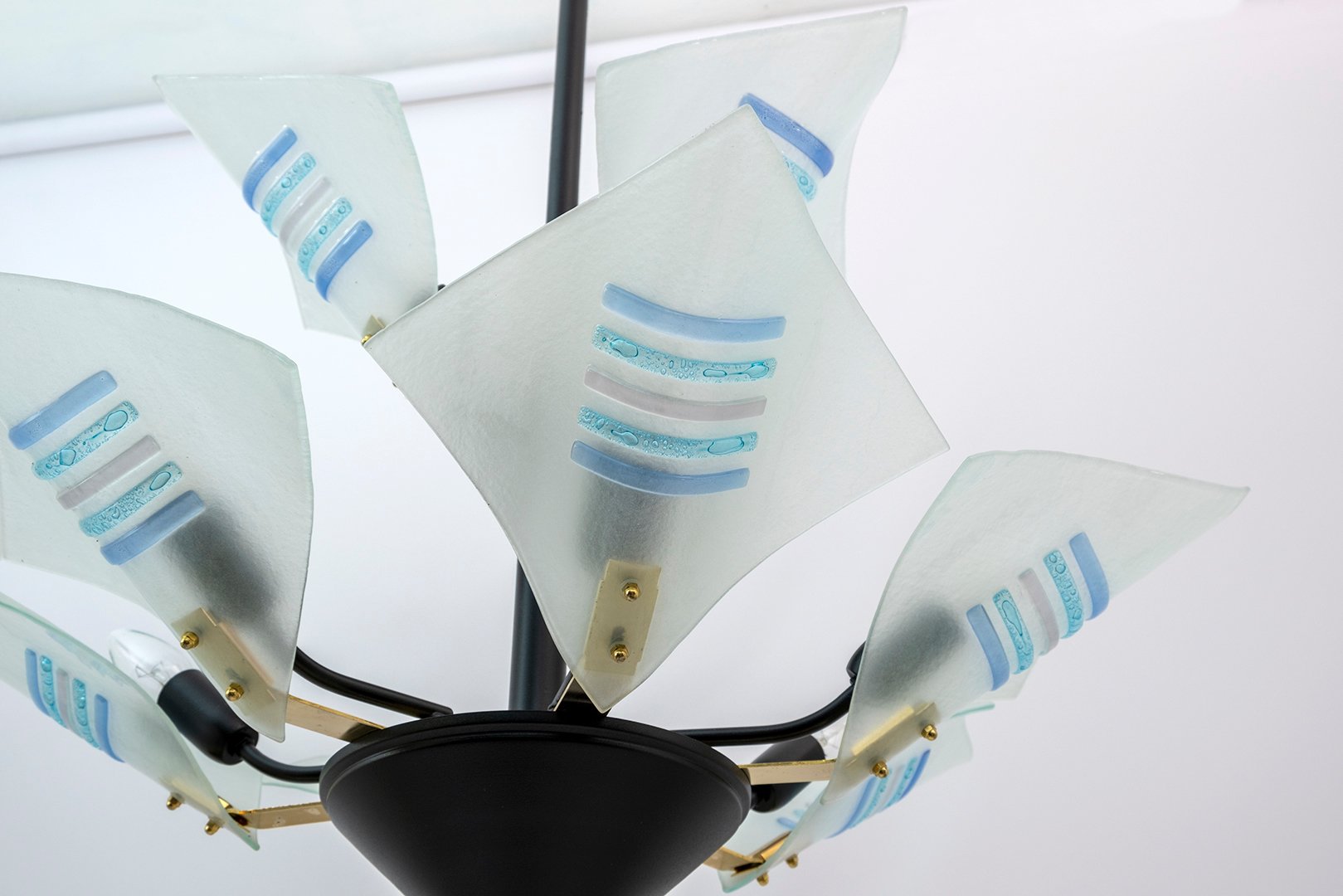 Modern Italian Murano Glass Chandelier in the Shape of Sails, 1989