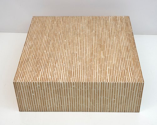 Modern Italian Resin and Bamboo Coffee Table-FER-1315403