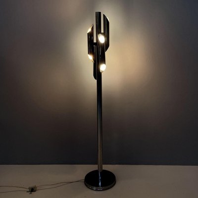 Modern Italian Space Age Floor Lamp in Chromed Metal, 1970s-GDD-1807495