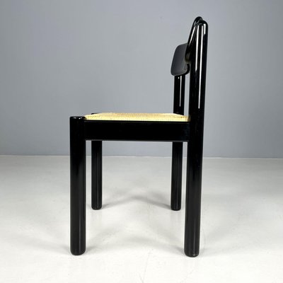 Modern Italian Straw and Black Wood Chair, 1970s-GDD-1806603