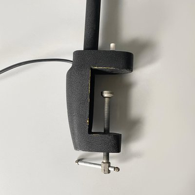 Modern Italian Table Lamp with Clamp in Black Metal and Brass, 1970s-GDD-2041601