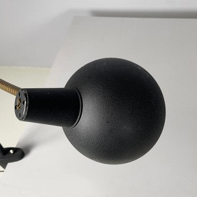 Modern Italian Table Lamp with Clamp in Black Metal and Brass, 1970s-GDD-2041601