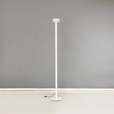 Modern Italian White Metal and Knurled Glass Floor Lamp, 1980s-GDD-1778305