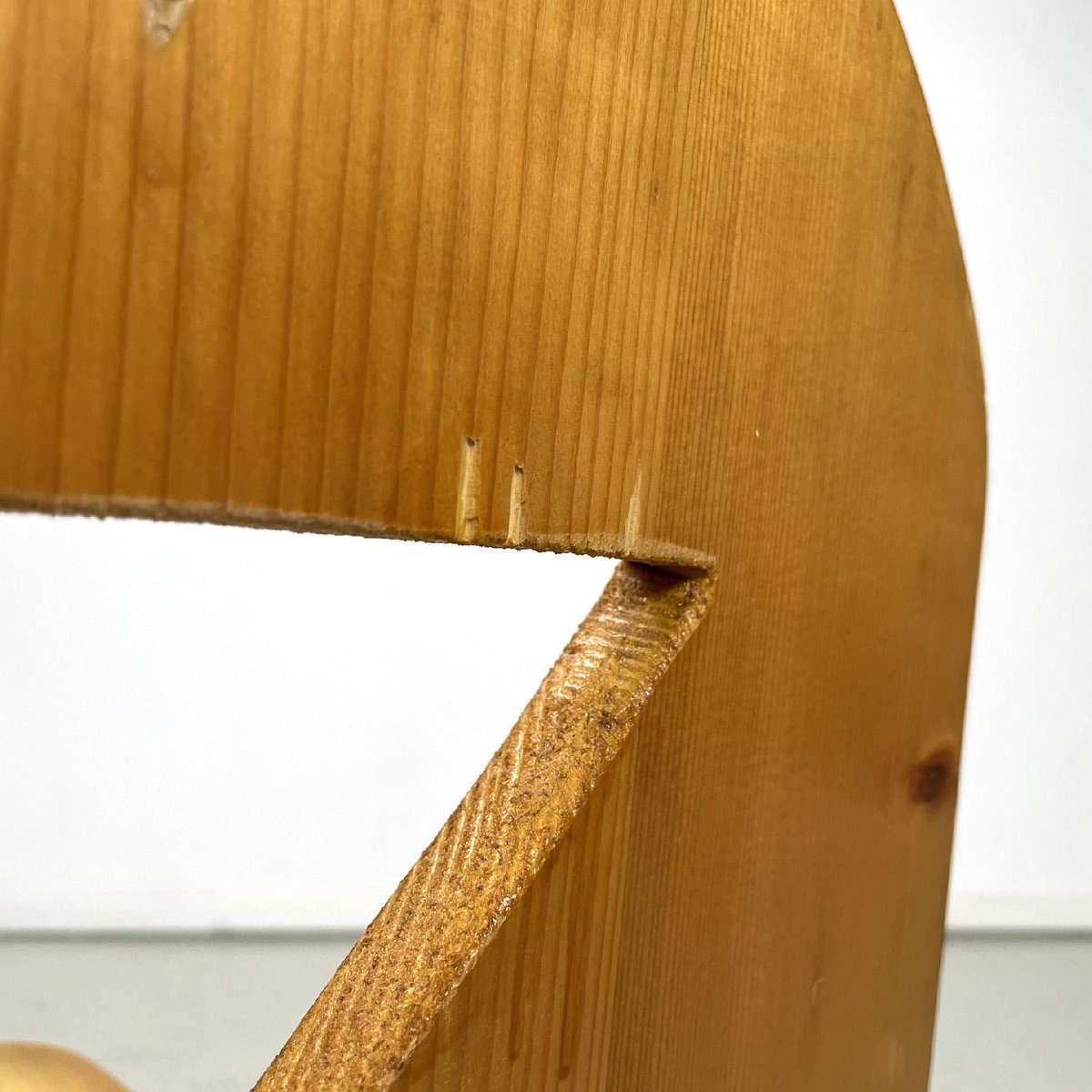 Modern Italian Wooden Chairs with Triangular Holes, 1980s, Set of 6