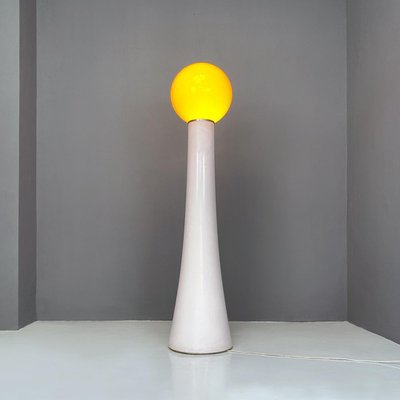 Modern Italian Yellow Glass Floor Lamp by Annig Sarian for Kartell, 1970s-GDD-1351667