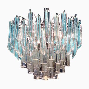 Modern Light Blue Crystal Prism Murano Glass Chandelier, 1970s-MBH-1032697