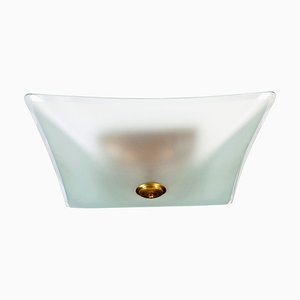 Modern Light Green Murano Glass and Brass Flush Mount by Gaetano Sciolari, 1960s-MBH-1032535