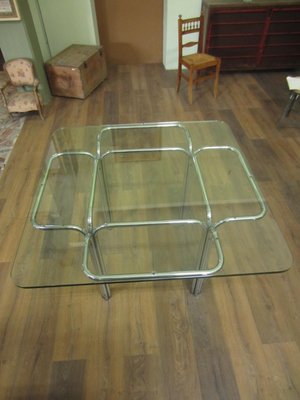 Modern Metal Glass Square Table-CDG-1421536