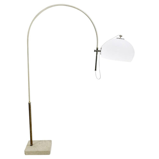 Modern Modulable Floor Lamp with Travertine Base, Italy, 1970s