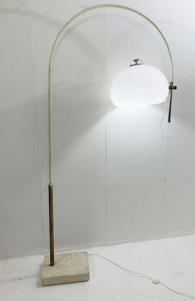 Modern Modulable Floor Lamp with Travertine Base, Italy, 1970s