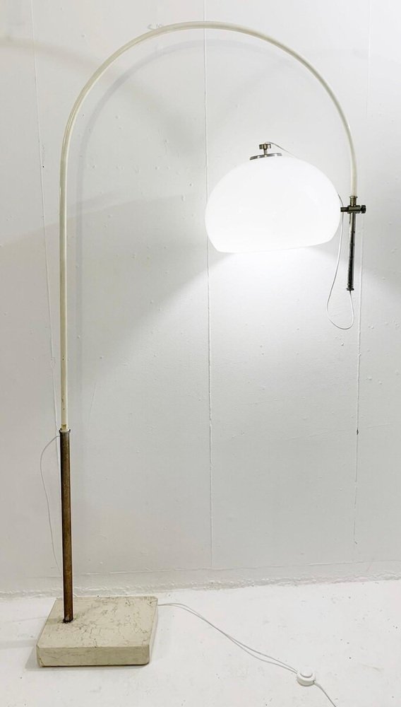 Modern Modulable Floor Lamp with Travertine Base, Italy, 1970s