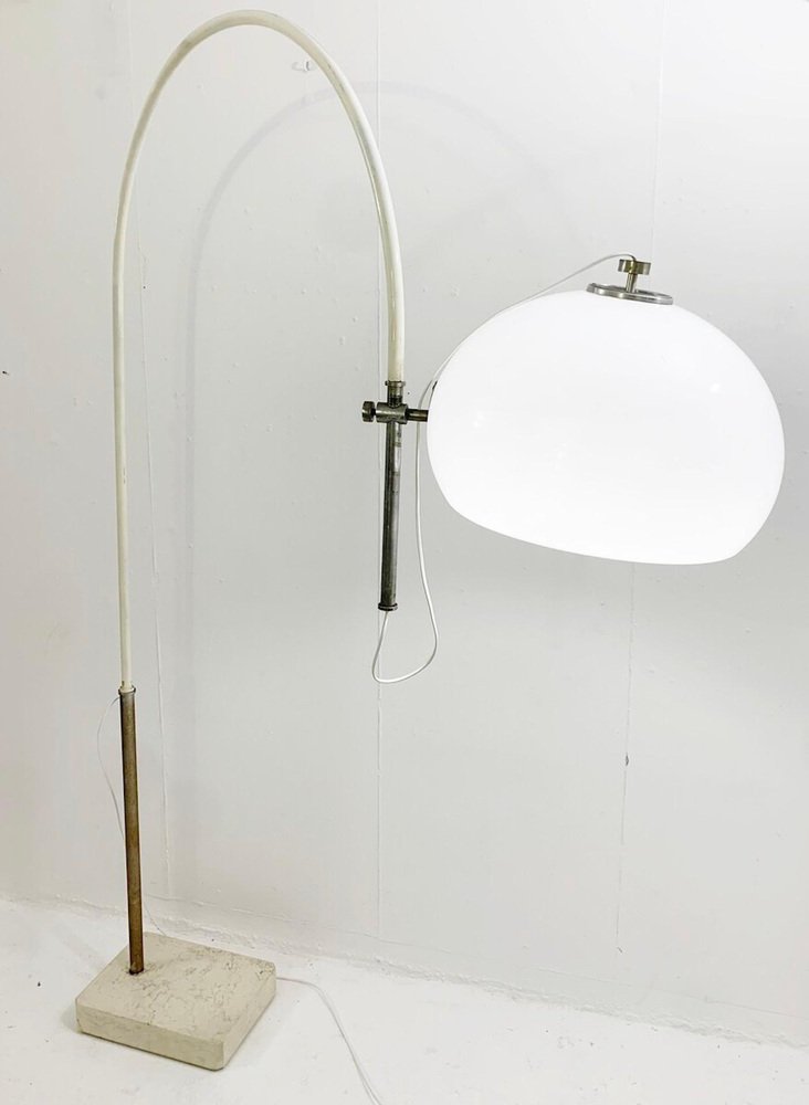 Modern Modulable Floor Lamp with Travertine Base, Italy, 1970s