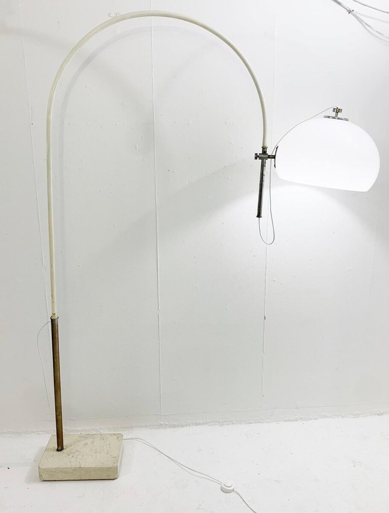 Modern Modulable Floor Lamp with Travertine Base, Italy, 1970s