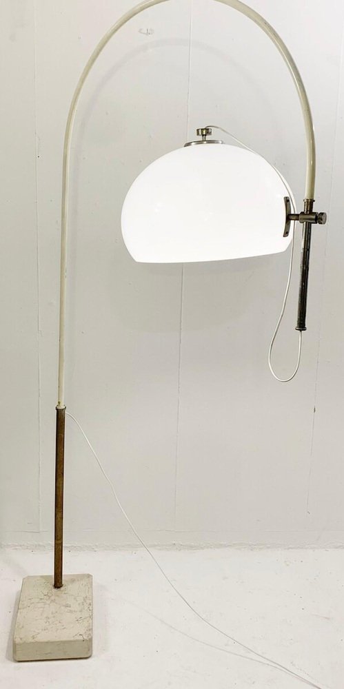 Modern Modulable Floor Lamp with Travertine Base, Italy, 1970s