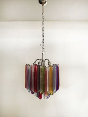 Modern Multicolored Prism Quadriedri Glass Chandelier, 1980s-FHZ-1240220