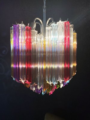 Modern Multicolored Prism Quadriedri Glass Chandelier, 1980s-FHZ-1240220