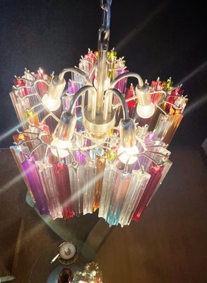 Modern Multicolored Prism Quadriedri Glass Chandelier, 1980s-FHZ-1240220