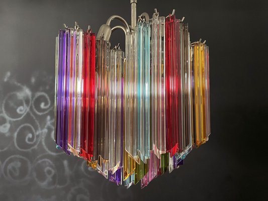 Modern Multicolored Prism Quadriedri Glass Chandelier, 1980s-FHZ-1240220