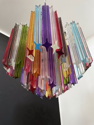 Modern Multicolored Prism Quadriedri Glass Chandelier, 1980s-FHZ-1240220