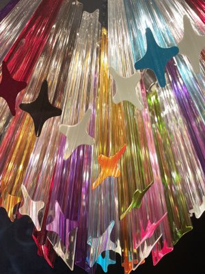 Modern Multicolored Prism Quadriedri Glass Chandelier, 1980s-FHZ-1240220