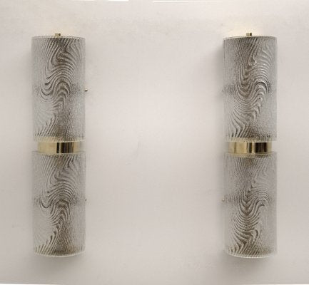 Modern Murano Glass and Brass Corteccia Sconces, 1989, Set of 2-FER-1413902