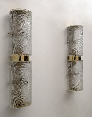 Modern Murano Glass and Brass Corteccia Sconces, 1989, Set of 2-FER-1413902