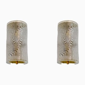 Modern Murano Glass and Brass Corteccia Wall Lights, 1980s, Set of 2-FER-1427797