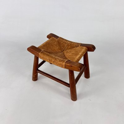 Modern Oak and Rush Stool, 1950s-RMX-2021262