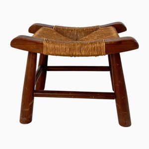 Modern Oak and Rush Stool, 1950s-RMX-2021262