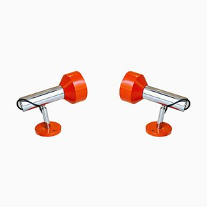 Modern Orange Chrome Sconces from Stilnovo, Italy, 1970s, Set of 2-UZ-1346515