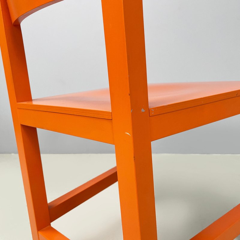 Modern Orange Lacquered Wooden Chairs attributed to Moooi, Netherlands, 2000s, Set of 2