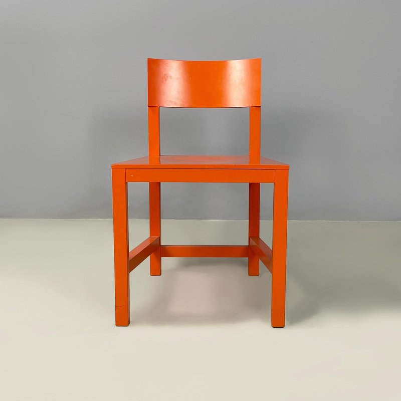 Modern Orange Lacquered Wooden Chairs attributed to Moooi, Netherlands, 2000s, Set of 2