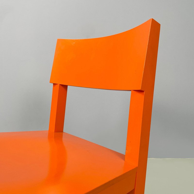 Modern Orange Lacquered Wooden Chairs attributed to Moooi, Netherlands, 2000s, Set of 2