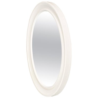 Modern Oval White Plastic Mirror by Carrara & Matta, 1980s-GDD-1328674