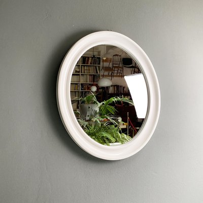 Modern Oval White Plastic Mirror by Carrara & Matta, 1980s-GDD-1328674