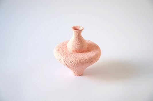 Modern Paper Mache Vase in Light Pink by Miriam Castiglia