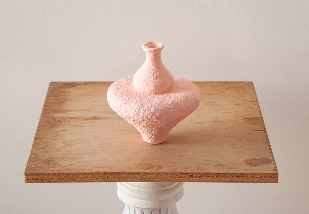 Modern Paper Mache Vase in Light Pink by Miriam Castiglia