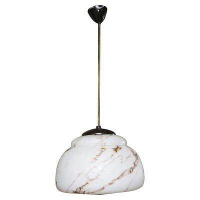 Modern Pendant Chandelier in Opaline Glass, Czechoslovakia, 1970s-HXT-708890