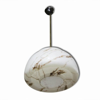 Modern Pendant Chandelier in Opaline Glass, Czechoslovakia, 1970s-HXT-708890