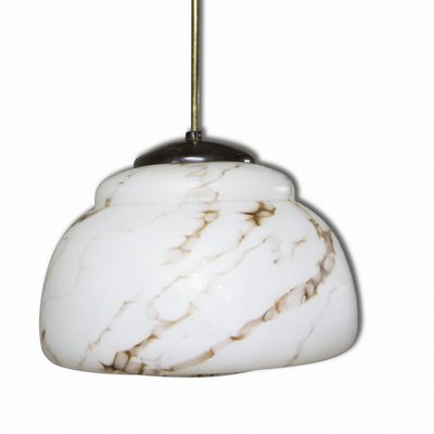 Modern Pendant Chandelier in Opaline Glass, Czechoslovakia, 1970s-HXT-708890