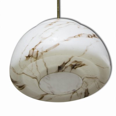 Modern Pendant Chandelier in Opaline Glass, Czechoslovakia, 1970s-HXT-708890